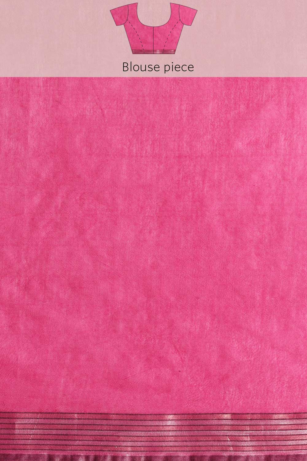 Buy Peppa Pink Zari Woven Blended Silk One Minute Saree Online - Side