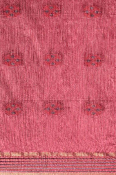 Buy Lilliann Pink Zari Woven Silk Blend One Minute Saree Online