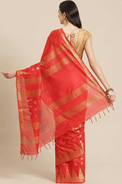 Shop Mirabelle Red Zari Woven Blended Silk One Minute Saree at best offer at our  Store - One Minute Saree