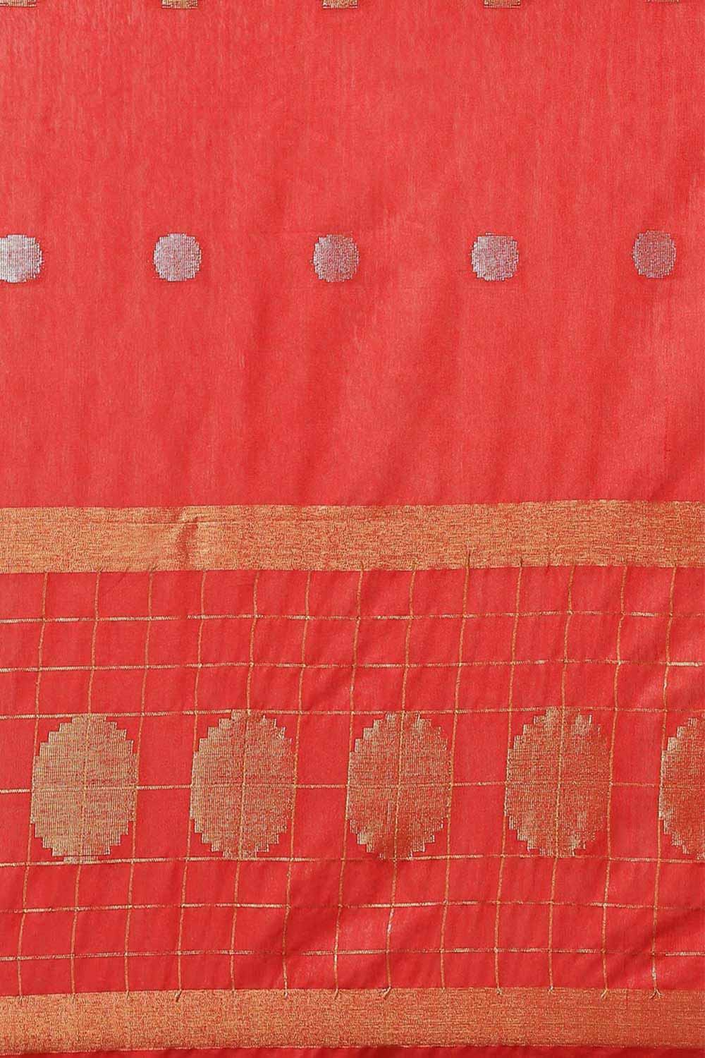 Buy Isabel Red Zari Woven Blended Silk One Minute Saree Online