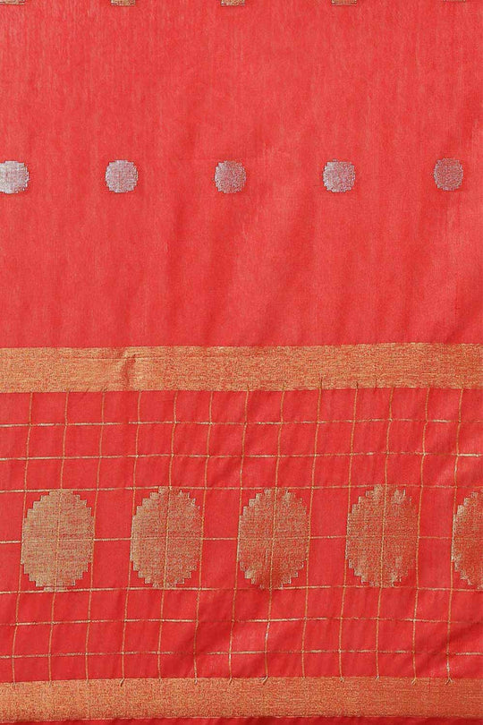 Buy Isabel Red Zari Woven Blended Silk One Minute Saree Online