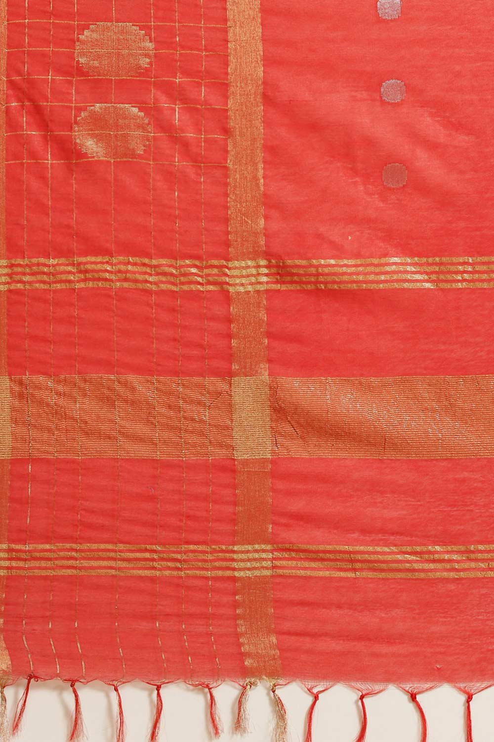 Buy Isabel Red Zari Woven Blended Silk One Minute Saree Online - Back