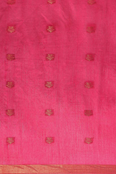 Buy Pink Zari Woven MODAL SILK One Minute Saree Online - Front