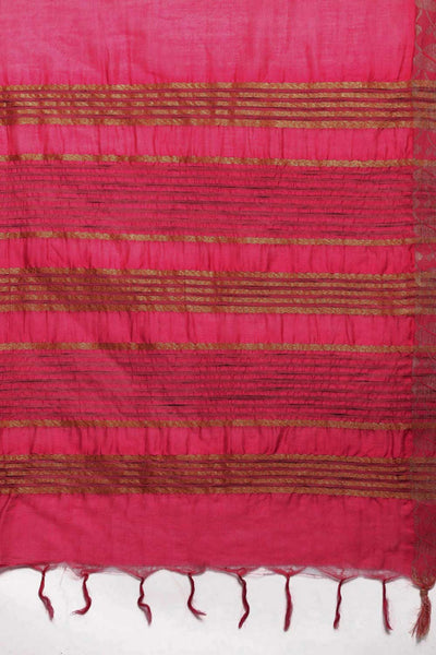 Buy Magenta Solid MODAL SILK One Minute Saree Online - Side