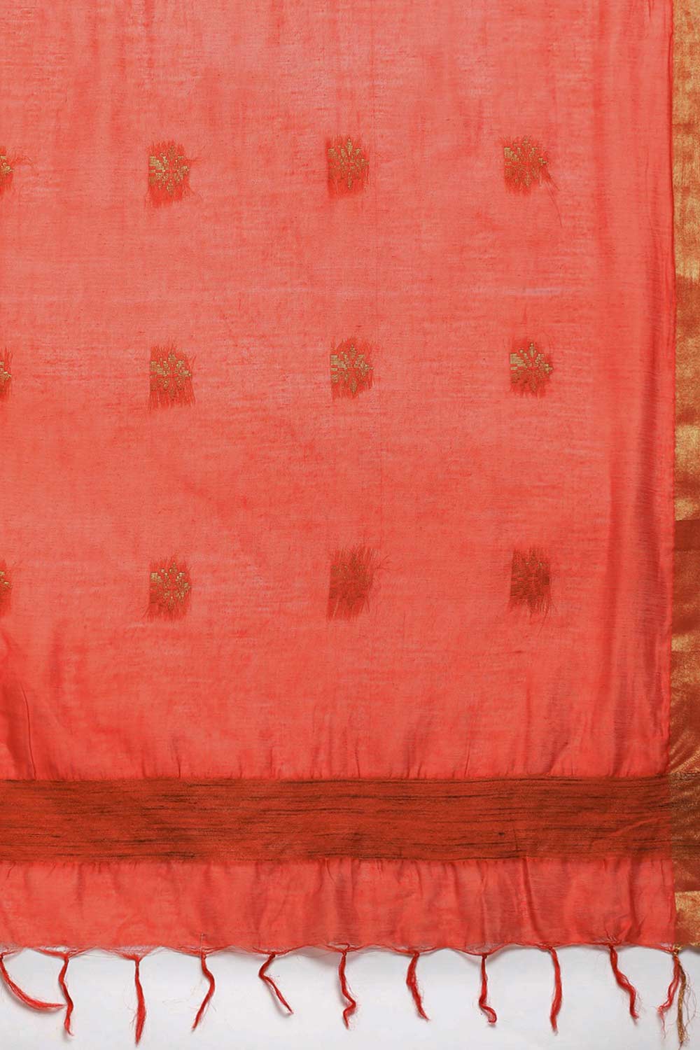 Buy Fergie Red Zari Woven MODAL SILK One Minute Saree Online - Back