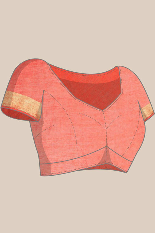 Buy Fergie Red Zari Woven MODAL SILK One Minute Saree Online - Front