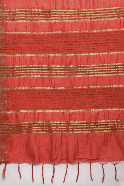 Buy Aaliyah Red Solid MODAL SILK One Minute Saree Online - Back