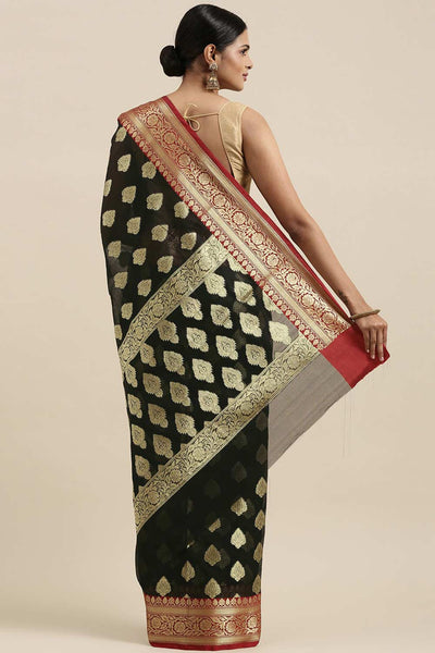 Shop Jenna Black Zari Woven Art Silk One Minute Saree at best offer at our  Store - One Minute Saree