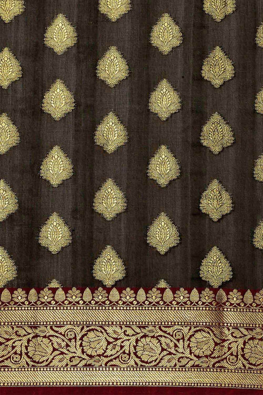 Buy Jenna Black Zari Woven Art Silk One Minute Saree Online