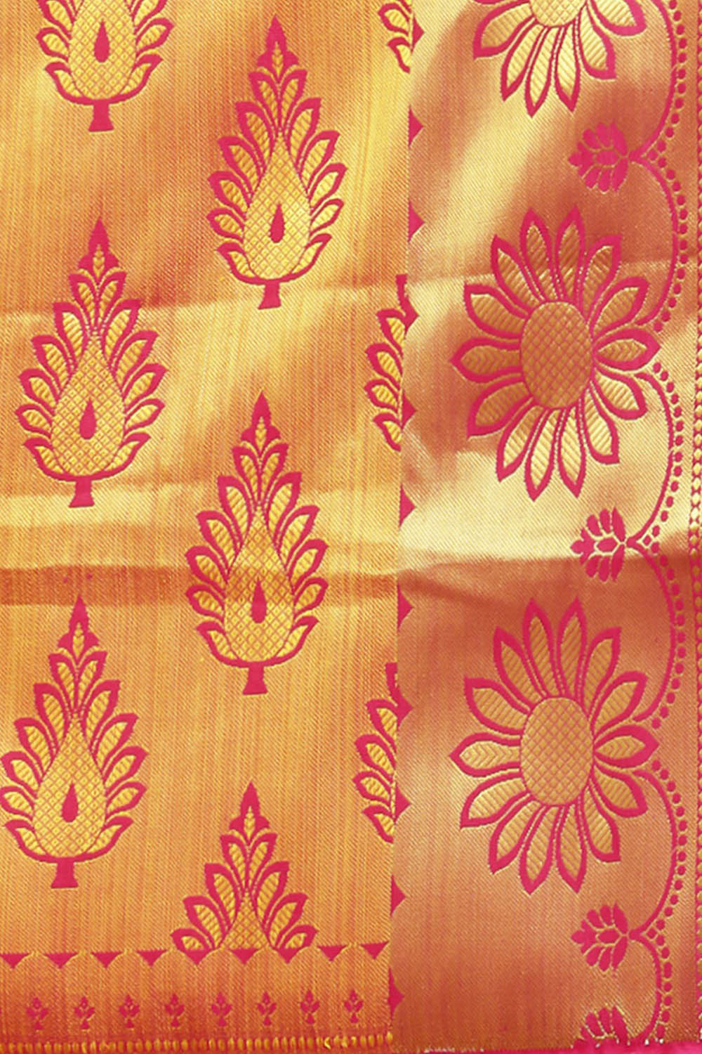 Buy Angie Orange Woven Art Silk One Minute Saree Online - Back