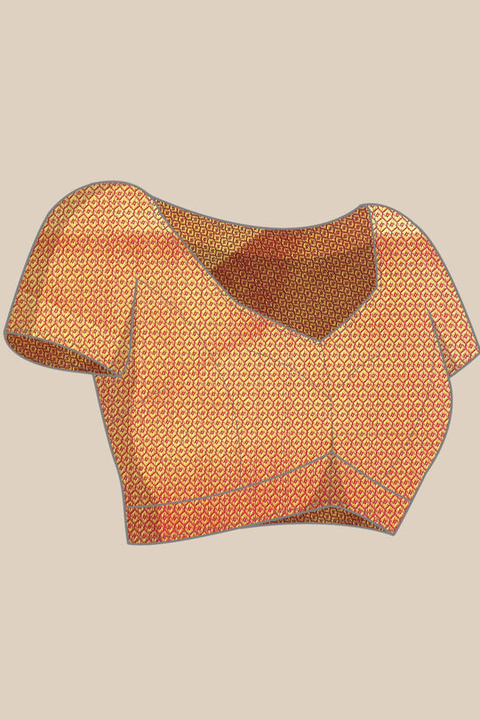 Buy Angie Orange Woven Art Silk One Minute Saree Online - Front