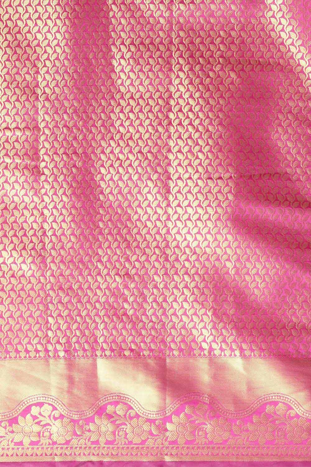Buy Sia Pink Zari Woven Silk Blend One Minute Saree Online