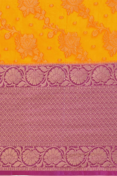 Buy Sharon Yellow Woven Organza One Minute Saree Online