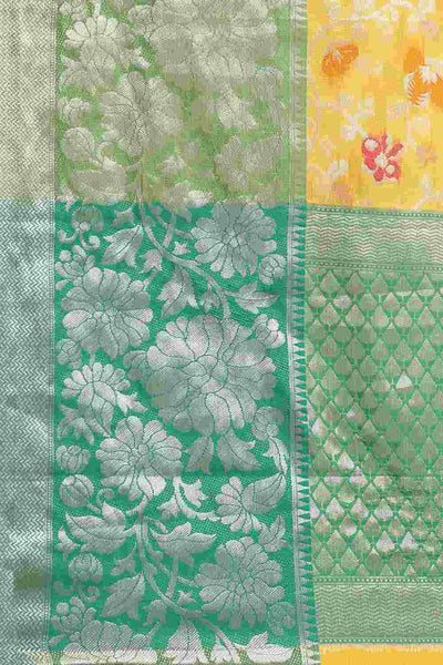 Buy Pari Multi-Color Art Silk Floral Banarasi One Minute Saree Online - Front