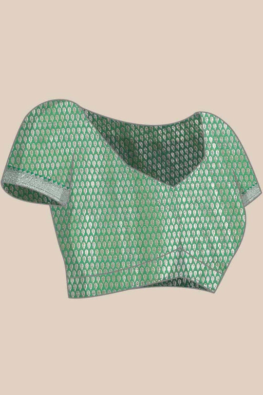 Buy Pari Multi-Color Art Silk Floral Banarasi One Minute Saree Online - Zoom In