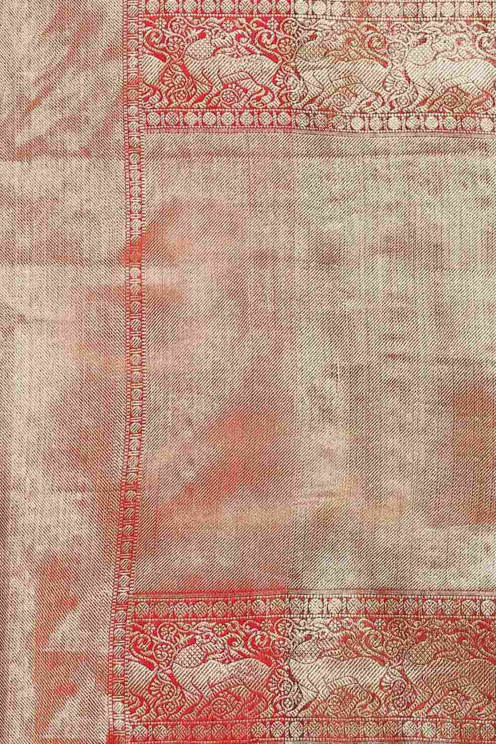 Buy Anjjana Black Art Silk Peacock Print Banarasi One Minute Saree Online - Zoom In