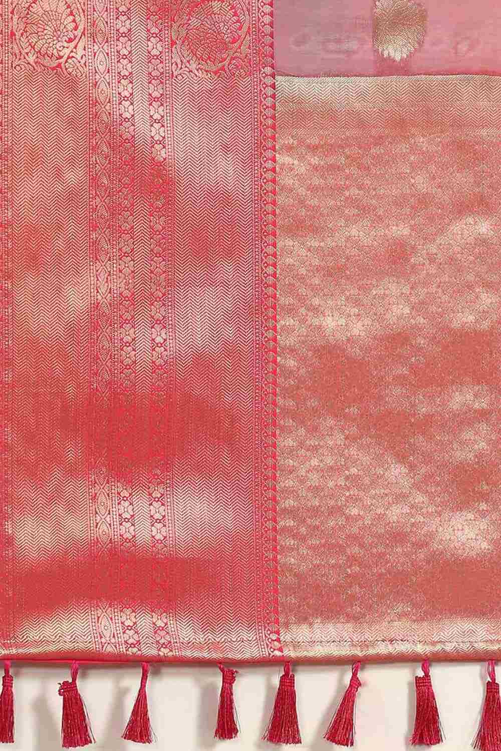 Buy Rosa Green Soft Art Silk Floral Printed Banarasi One Minute Saree Online - Back