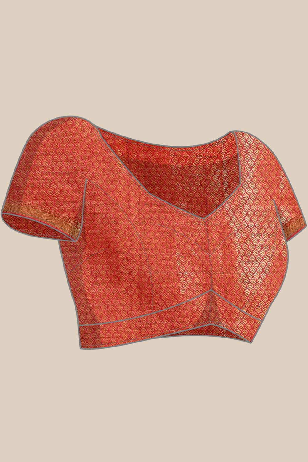 Buy Chyna Beige Soft Art Silk Floral Banarasi One Minute Saree Online - Zoom In