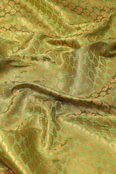 Buy Satchi Green Soft Art Silk Banarasi One Minute Saree Online - Side