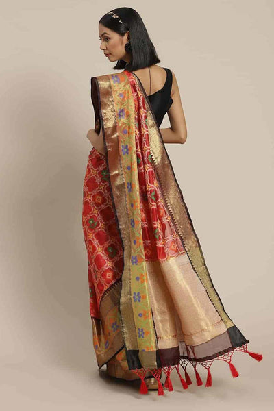 Shop Sakshi Red Art Silk Ikat Ikkat One Minute Saree at best offer at our  Store - One Minute Saree