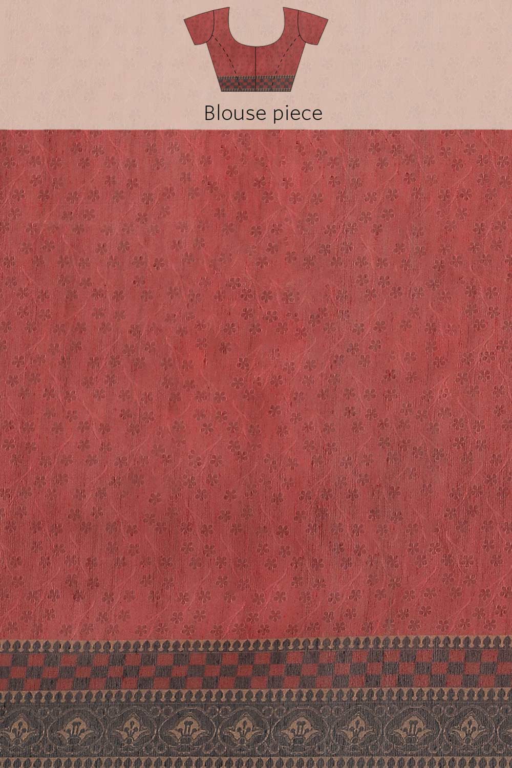 Buy Sweta Teal Cotton Block Printed One Minute Saree Online - Side