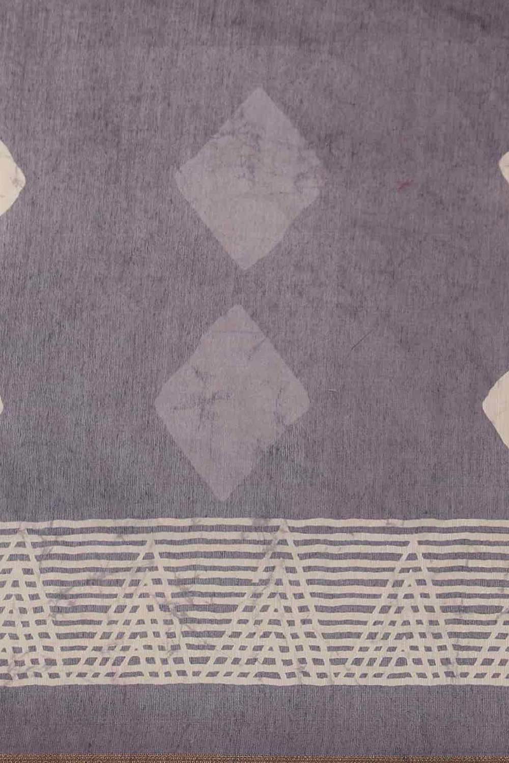 Buy Gora Black Cotton Block Printed One Minute Saree Online