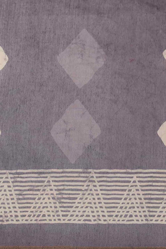 Buy Gora Black Cotton Block Printed One Minute Saree Online