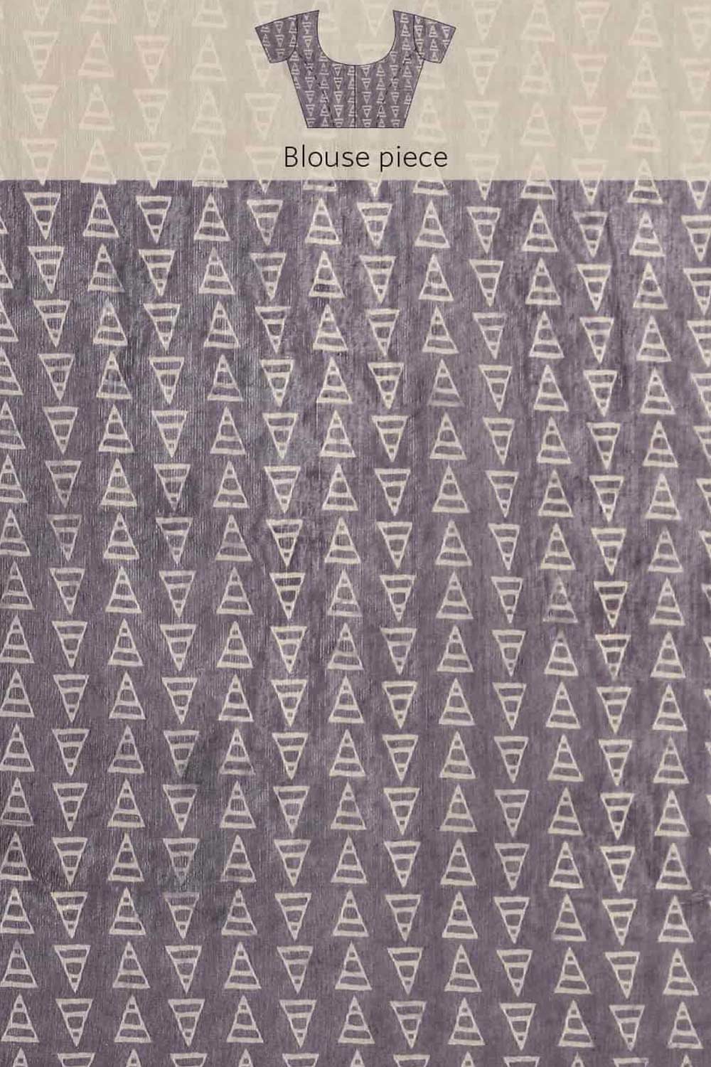 Buy Gora Black Cotton Block Printed One Minute Saree Online - Zoom In