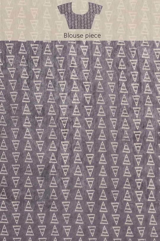 Buy Gora Black Cotton Block Printed One Minute Saree Online - Zoom In