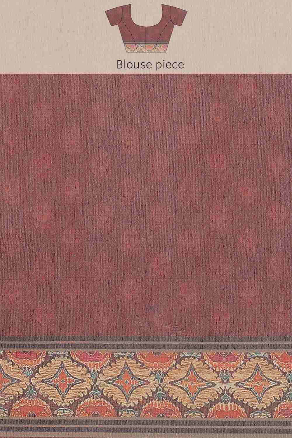 Buy Kasia Multi-Color Cotton Block Printed One Minute Saree Online - Zoom In