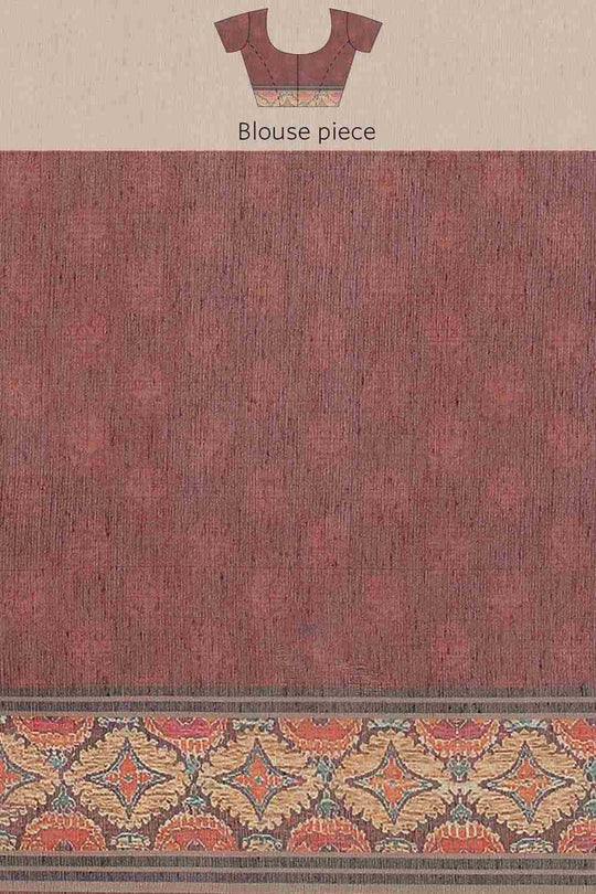 Buy Kasia Multi-Color Cotton Block Printed One Minute Saree Online - Zoom In