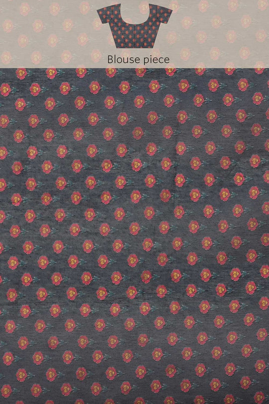 Buy Chantrelle Blue Cotton Block Printed One Minute Saree Online - Zoom In