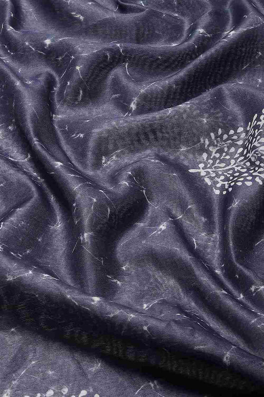 Buy Silia Blue Cotton Block Printed One Minute Saree Online - Front