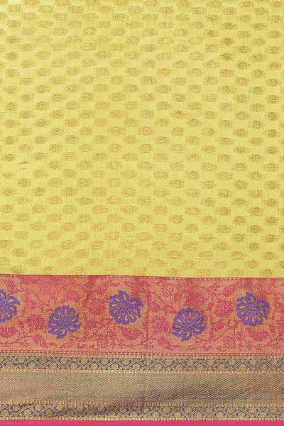 Buy Sonia Multi-Color Soft Art Silk Floral Banarasi One Minute Saree Online - Back