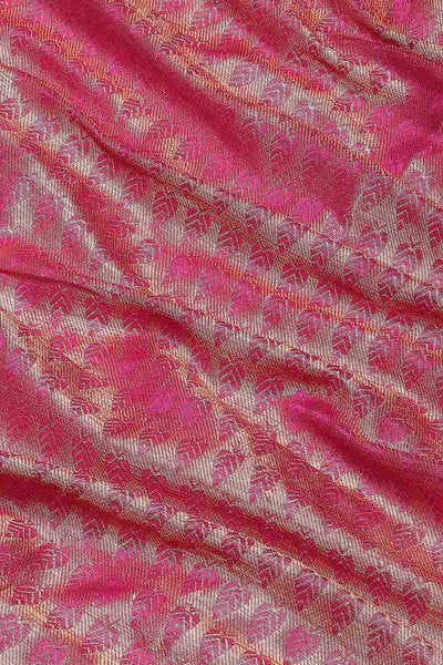 Buy Patricia Pink Art Silk Banarasi One Minute Saree Online - Front