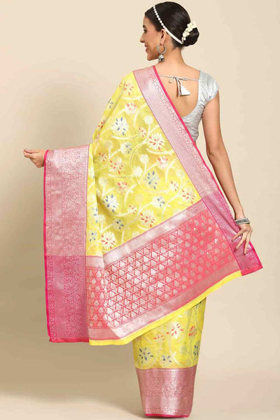 Shop Lori Multi-Color Art Silk Floral Printed Brocade One Minute Saree at best offer at our  Store - One Minute Saree