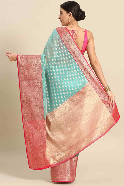 Shop Surbhi Teal Art Silk Ethnic Motifs Banarasi One Minute Saree at best offer at our  Store - One Minute Saree