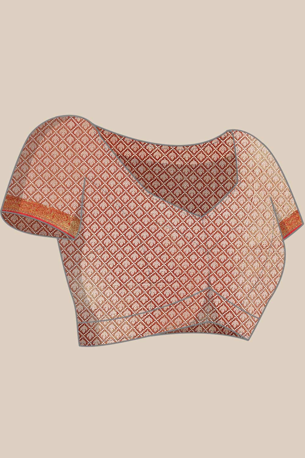 Buy Olivia Soft Art Silk Floral Printed Banarasi One Minute Saree Online - Side