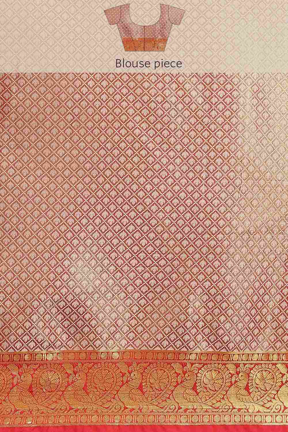 Buy Olivia Soft Art Silk Floral Printed Banarasi One Minute Saree Online - Zoom In