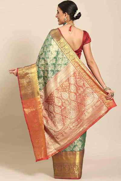 Shop Chanda Multi-Color Art Silk Brocade One Minute Saree at best offer at our  Store - One Minute Saree