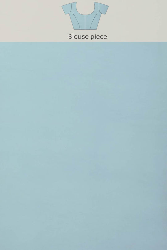 Buy Lana Blue Solid Poly Georgette Pleated Pallu With Sequin Blouse One Minute Saree Online - Side