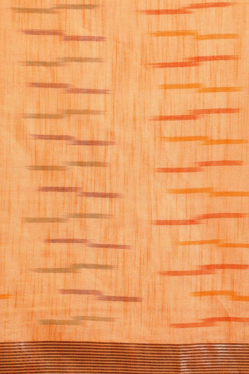 Buy Lina Orange Cotton Blend Ikat One Minute Saree Online - Front