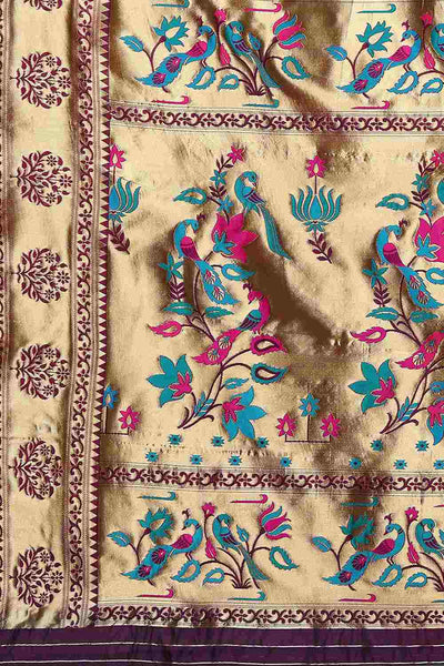 Buy Magenta Woven Art Silk One Minute Saree Online - Front