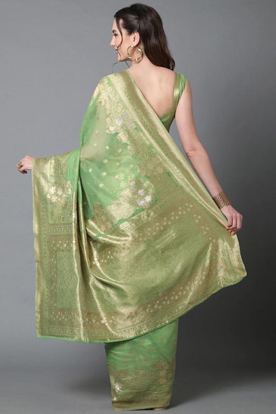 Shop Sophie Green Woven Art Silk One Minute Saree at best offer at our  Store - One Minute Saree