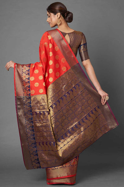 Shop Anu Multi-Color Woven Silk Blend One Minute Saree at best offer at our  Store - One Minute Saree