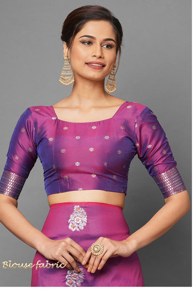 Shop Aliya Magenta Woven Silk Blend One Minute Saree at best offer at our  Store - One Minute Saree