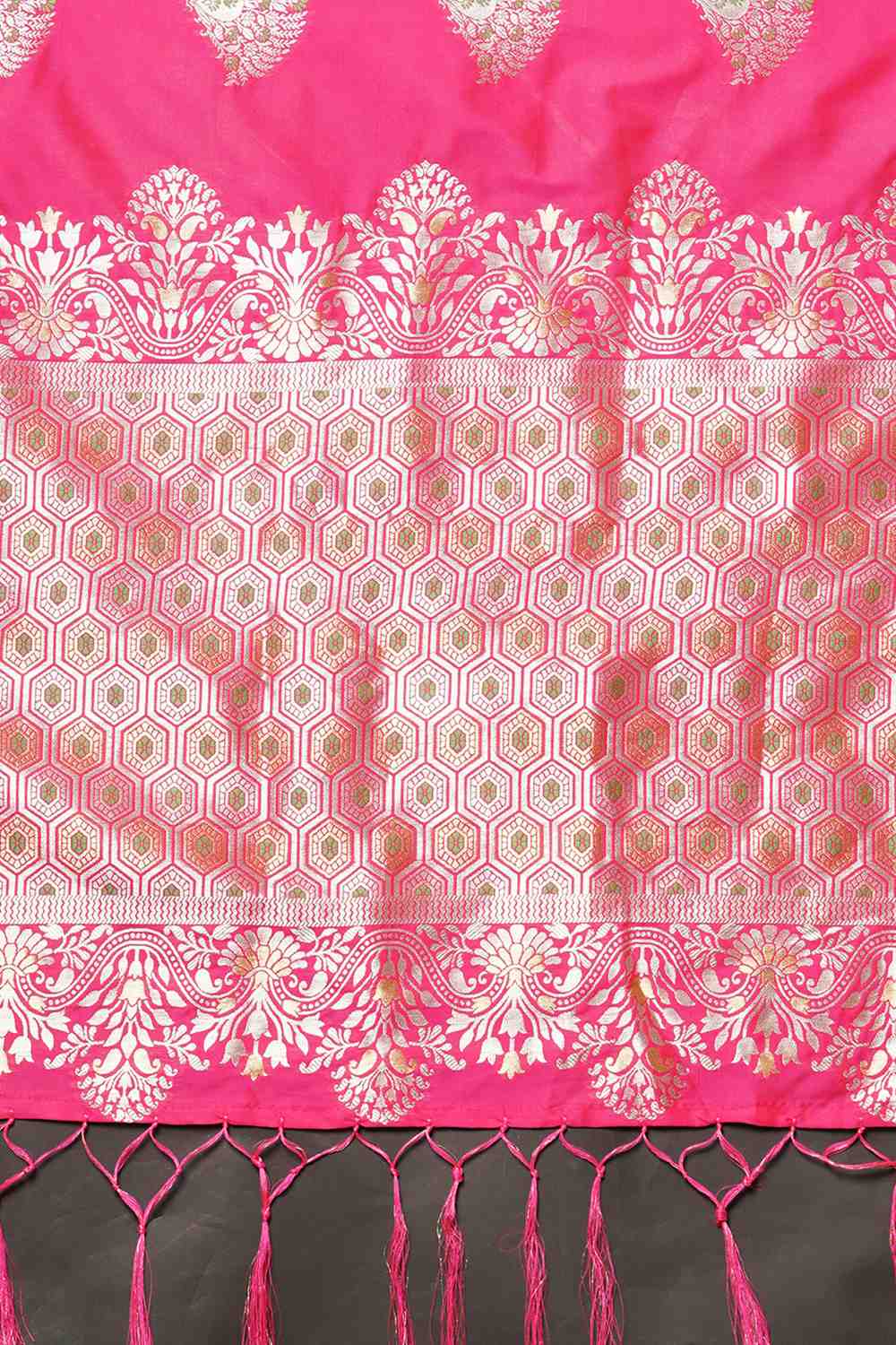 Buy Sia Pink Woven Silk Blend One Minute Saree Online - Front